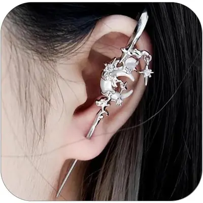 Sword Earring With Ear Cuff , Dagger Earring, Sword Hoop