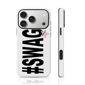 SWAG Script Cool Design Phone Case for iPhone 17 Pro Max/16 Pro/15Pro Max 15/14/13/12Max & Samsung S25 Ultra All Models, Double-Layer TPU Shockproof Protective Cover