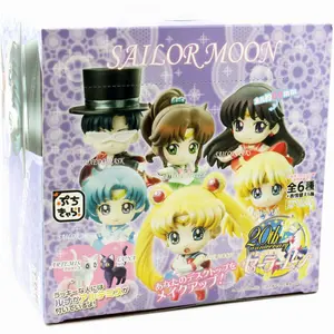 MegaHouse Sailor Moon 20th Anniversary Petit Chara Set of 6 Trading Figures Boxes w/ Mars, Jupiter, Venus, Tuxedo
