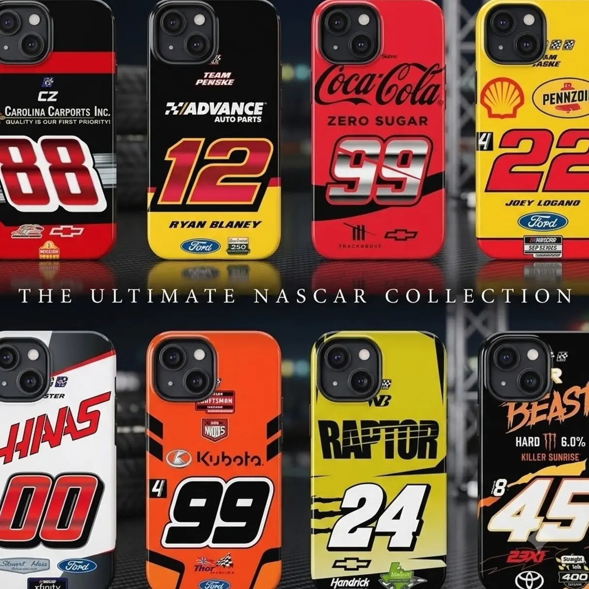 Vintage NASCAR Racing Phone Case for iPhone 17 16 15 14 13 | Classic Livery & Racing Numbers Slim Hard Shell Protective Cover - Unique Design