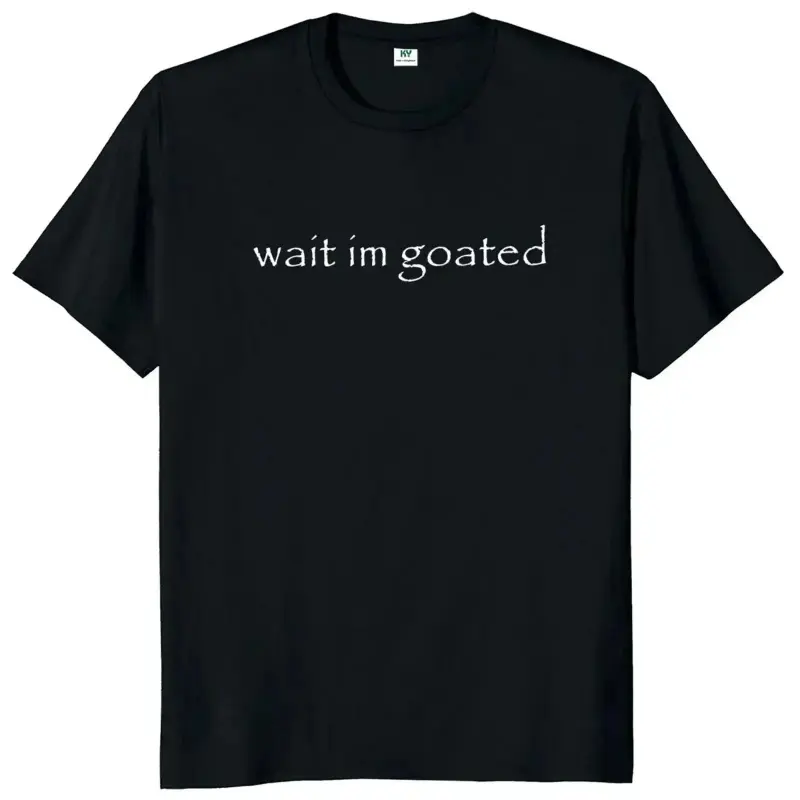 Men's 100% Heavyweight Cotton Short-Sleeve Streetwear T-Shirt - Unisex 2000s Funny "Wait I'm Goated" Meme Graphic, Y2000 Trend Cartoon Duck Brasil Design, Classic Round Neck Casual T-Shirt for Teens, 2000S Shirts