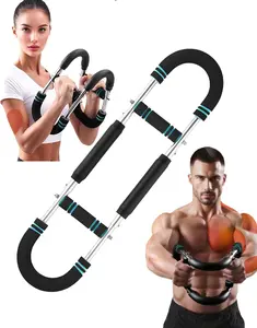 Twister Arm Exerciser, Adjustable Spring Workout Bar, Forearm Triceps Chest Inner Thigh Muscle Enhanced Exercise Strengthener, Upper Body Strength Builder Trainer, Home Fitness Equipment 60 - 110lb