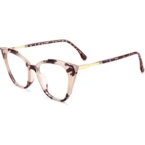 EyeconicFinds Oversized Cat Eye Glasses Frame Non Prescription Eyeglasses with Clear Lens Eyewear for Women Men B0066