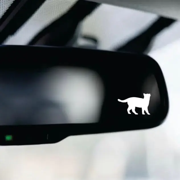 Tiny Cat Car Decal Truck Bumper Sticker Window Windshield Vinyl Sunvisor Rearview Mirror Kitten Animals