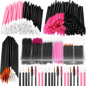 263 Pieces Makeup Applicators Tools Kit, Include 50 Disposable Eyeliner Brushes 112 Mascara Wands Eyelash Brush 100 Lipstick Applicators Lip Wands with Plastic Organizer Box springtok