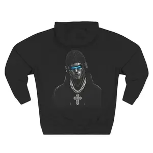 INSERT SOUL: Blu // Ice Hoodie - Cyber Streetwear Hooded Sweatshirt