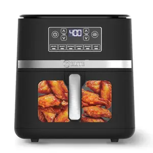 Kitchen Elite 5 Qt Digital Air Fryer with 5 Functions, Nonstick Basket, Clear Window, Black Countertop Oven, PFAS-Free, Includes Trivet