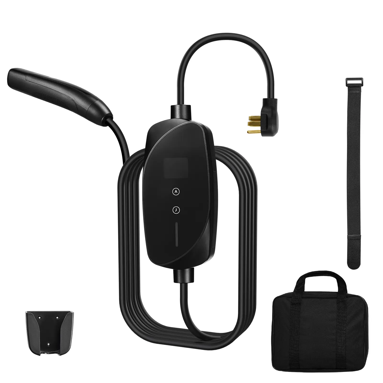 Level 2 Tesla Charger, 32 Amp Adjustable Current, 240V Portable Home Electric Car EV Charger with 25 ft Charging Cable, NEMA 14-50P Plug, LCD Display, NACS Connector, for Tesla Model Y/X/3/S