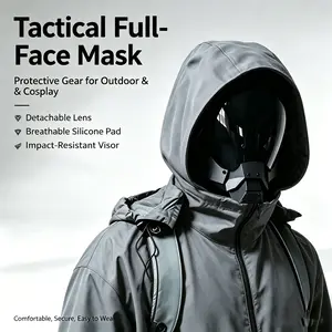 Full Face Mask, Double Sided Breathable Tactical Mask, Party Cosplay Mask, Festival & Party Supplies