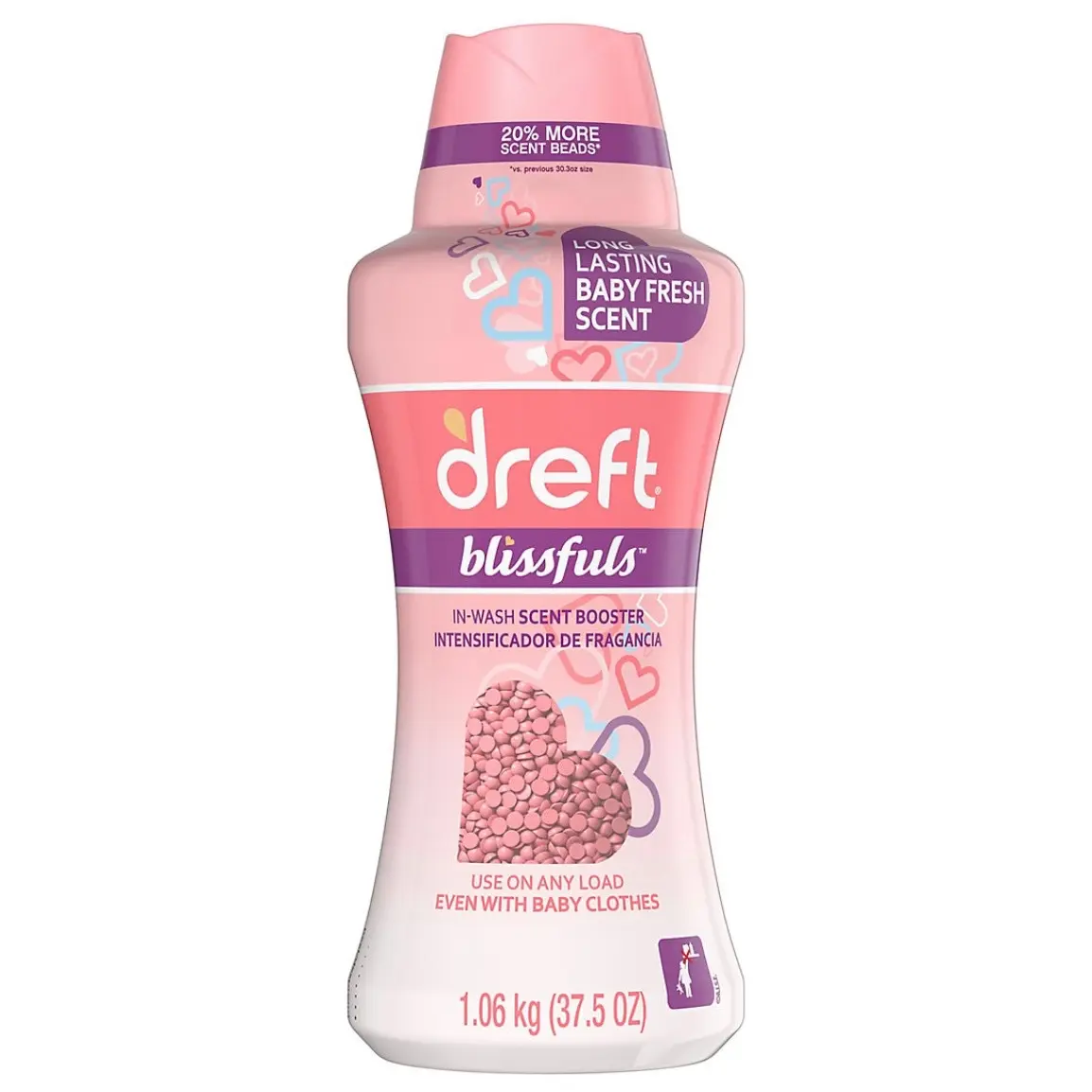 Back Laundry Supplies Laundry Scent Boosters Dreft Baby Fresh Blissfuls In-Wash Scent Booster Beads, 37.5 oz.