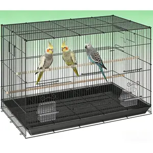 30 Inch Flight Bird Cage, Stackable Bird Cage Parakeet Cage with Slide-Out Tray and Handle, Small Parrots Birdcage for Cockatiels Budgies Conure Macaw Finch Lovebirds Canaries Pigeons