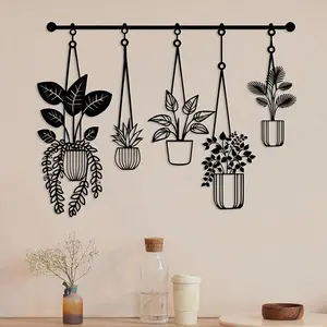 Metal Wall Art, Plant Hanging Decor, Wall Hanging Decor for Home Living Room Bedroom, Home Decor, Room Decor, Garden Decor, Hangable