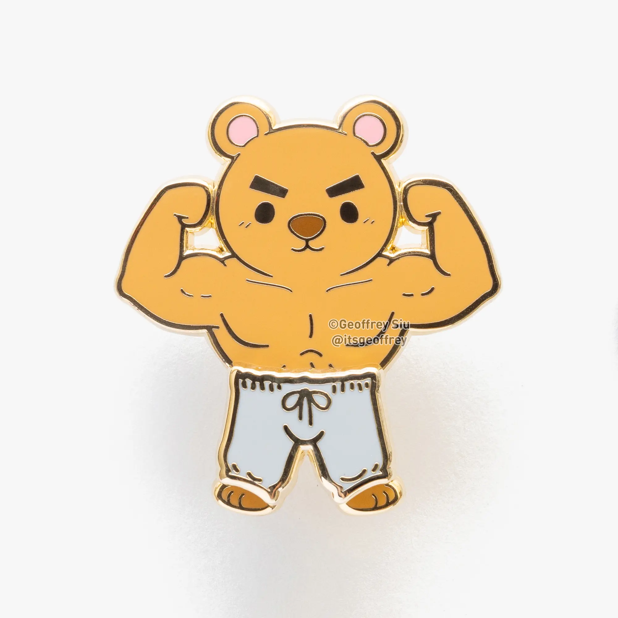 Sweatpants Bear Hard Enamel Magnetic Pin