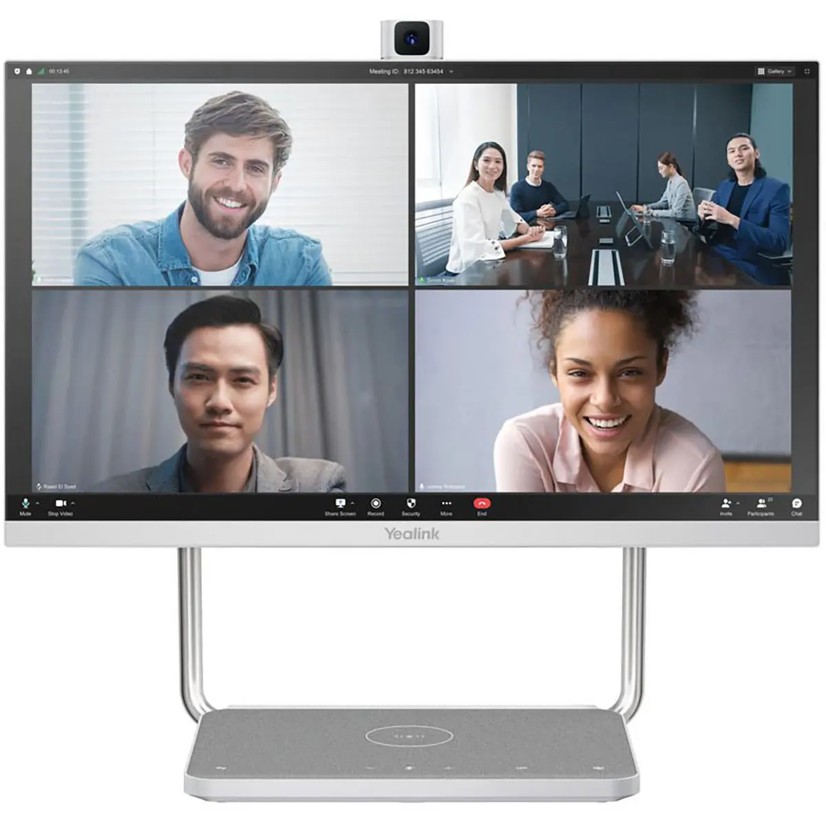 Yealink DeskVision A24 23.8" Full HD All-in-1 Touchscreen Monitor, Wireless Charger Included, Designed for Microsoft Teams Meeting Rooms