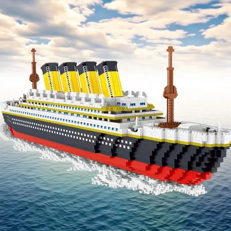 Titanic Building Block Model Kit, Building Blocks Model, Large Cruise Ship 3D Puzzle, Creative Art Collection Display, Birthday Valentine's Gift, DIY Project, Building Set