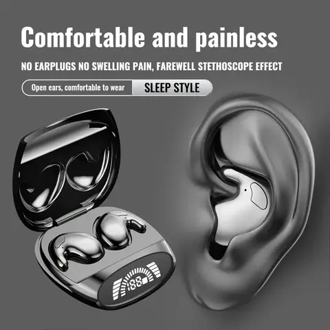 MSHUKCOE True Wireless Invisible Earbuds - Portable Bluetooth Audio Headphones with Hands-Free Controls, Fast Charging, Stable Connection, Waterproof, Slip-Resistant Fit, 50 Hz-20 kHz Audio Range, Cable Management, All-Day Play for Cellphones