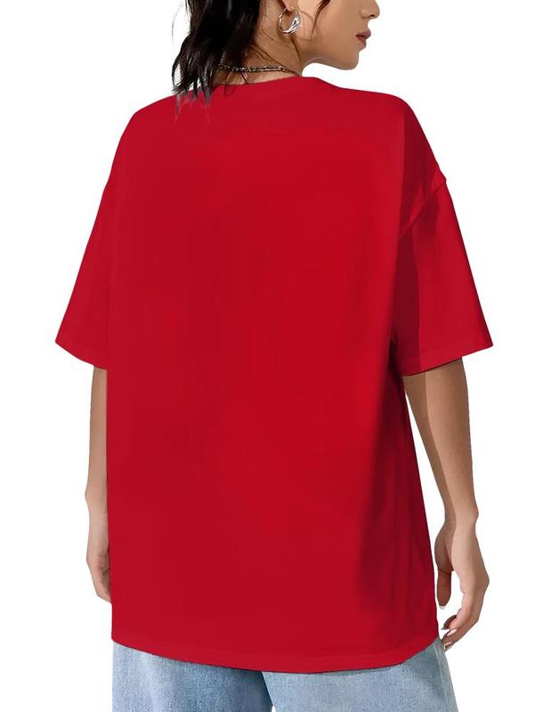 SHANRIO Cheerleading Hello Kitty Unisex Tee - Red T-Shirt with Hello Kitty Graphic Design for Unisex Wear Featuring a Colorful Bow and Striped Outfit