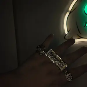 CEJEWELRY THREE RING SET WORLD IS YOURS LAST SUPER DOUBLE NUGGET Gold Plated Fashion Jewelry for Men and Women