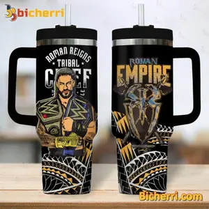 Roman Reigns WWE Tribal Chief 30oz or 40oz Stainless Tumbler With Handle NVA