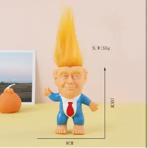 Donald Trump Toys Cute Rubber Troll Doll Toy Trump 2024 Take America Back, Troll Dolls Great Gifts for Trump Fans（Red Tie）