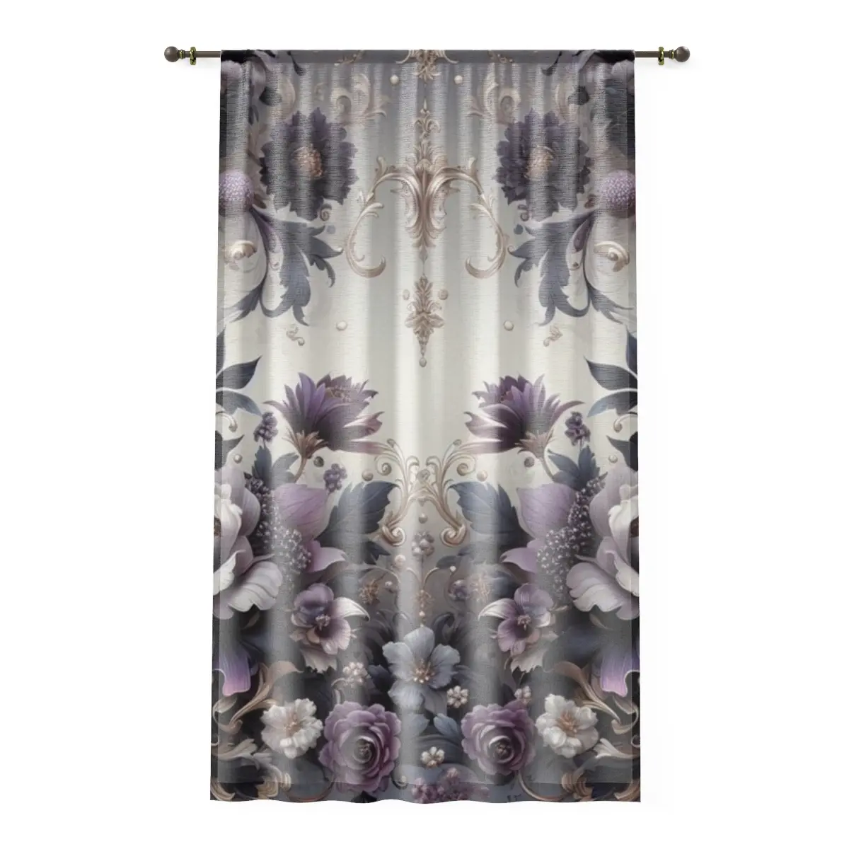 Lavender Rococo Window Curtain