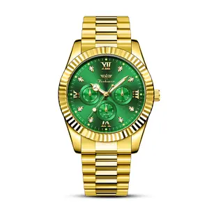 FERHMEN Luxury Men's Quartz Watch with Swiss OriginalMovement Shiny Diamond Dial Waterproof LuminousDesign for Party Daily & Business Wear Official Authentic