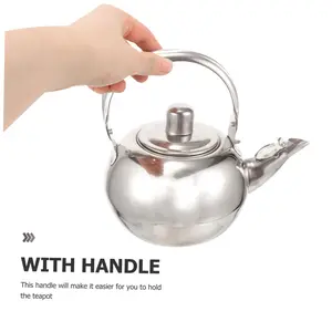Stainless Steel Tea Kettle with Infuser, Electric Induction Cooktop Compatible, Large Capacity Home & Commercial Use, Chinese Treasure Teapot