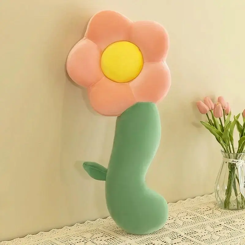 Unisex 130cmx50cm PP Cotton Cute Floral Sunflower Large Flower Plush Body Pillow, Soft Stuffed Toy, Long Sofa Decorative Cushion for Living Room Back Support & Sleeping
