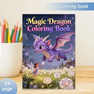Magic Dragon Coloring Book for Kids Ages 4-8, 24 Pages of Magical Creatures & Fantasy Art, Fun Activity Gift for Boys & Girls