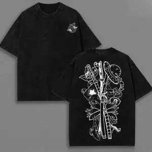 Gomu Gomu No Mi Shirt - One Pieceeee Anime Double Printed Vintage Washed Tee Unisex Oversize Anime Manga Washed Heavyweight Cotton T-shirt, Gift For Anime Fan, Anime Lover H89