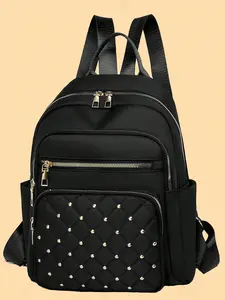 Women's Diamond Lattice Large Capacity Travel Bag - Casual Oxford Cloth Backpack