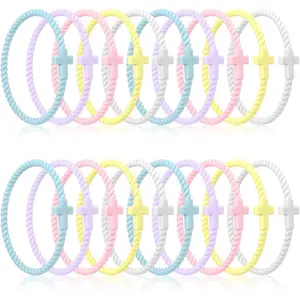 24/60 Pcs  Bracelets   Bracelet Braided Stackable Rubber Wristband    for Women Men
