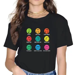 100% Cotton Classic Composers Classical Music Musical Notes T-Shirt