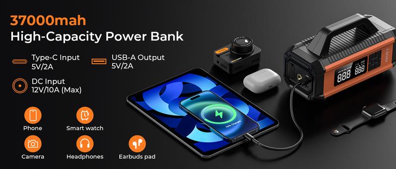 Portable 4000A Car Jump Starter with Air Compressor, 150PSI Tire Inflator for 8.0L Gas & 6.0L Diesel Engines