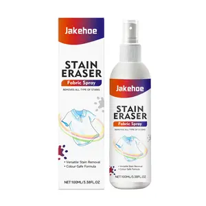 100ml / 3.38 fl.oz Jakehoe Fabric Cleaner Spray – Gentle on Clothes – Removes Oil Stains – Fresh Scent & Care Spray for Home