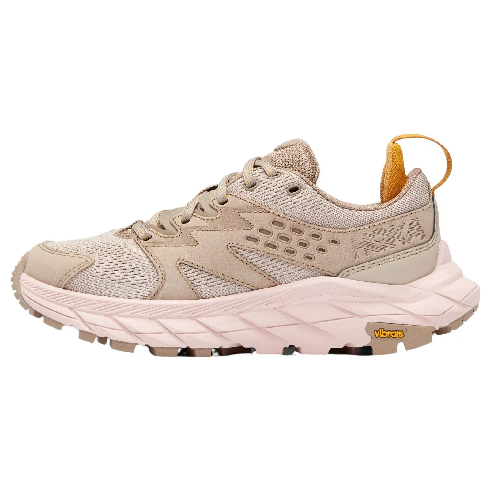 HOKA ONE ONE Anacapa Breeze Low Leather Waterproof Slip-Resistant Low-Top Outdoor Hiking Shoes for Women in Peach Pink Trending Shoes, House White Official Shoes to Get / Maison Mihara Verifiable, with credentials and supporting global authentication