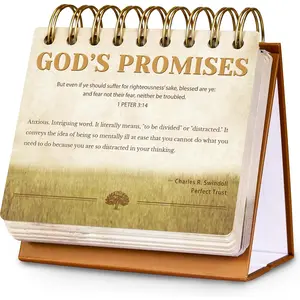 Motivational Calendar - Perpetual Flip Calendar for Desk with Daily Inspirational  Quotes, Religious Gifts for Women and Men, Christian Decor, 4.8" x 5.5", Desk Calendar with Thick Paper, -Wire Binding & Hardbound