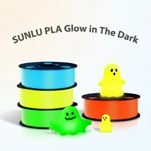 Glow in The Dark Luminous PLA 3D Printer Filament UV/Sunlight Activated! Strong, No-Clogging 3D Printing Material Print Party Decor, Signs & More with SUNLU PLA