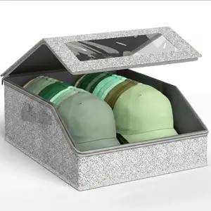 Large Stackable Hat Storage Boxes, Classic Style Baseball Cap Organizer, Wardrobe Storage Solution, Men's Gift Option
