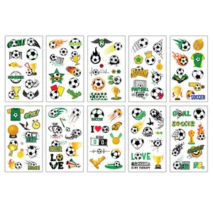 New Football Tattoo Stickers Sports Event World Cup Fan Club Activities Parties Cartoon Temporary Tattoos, Soccer Fans Accessories