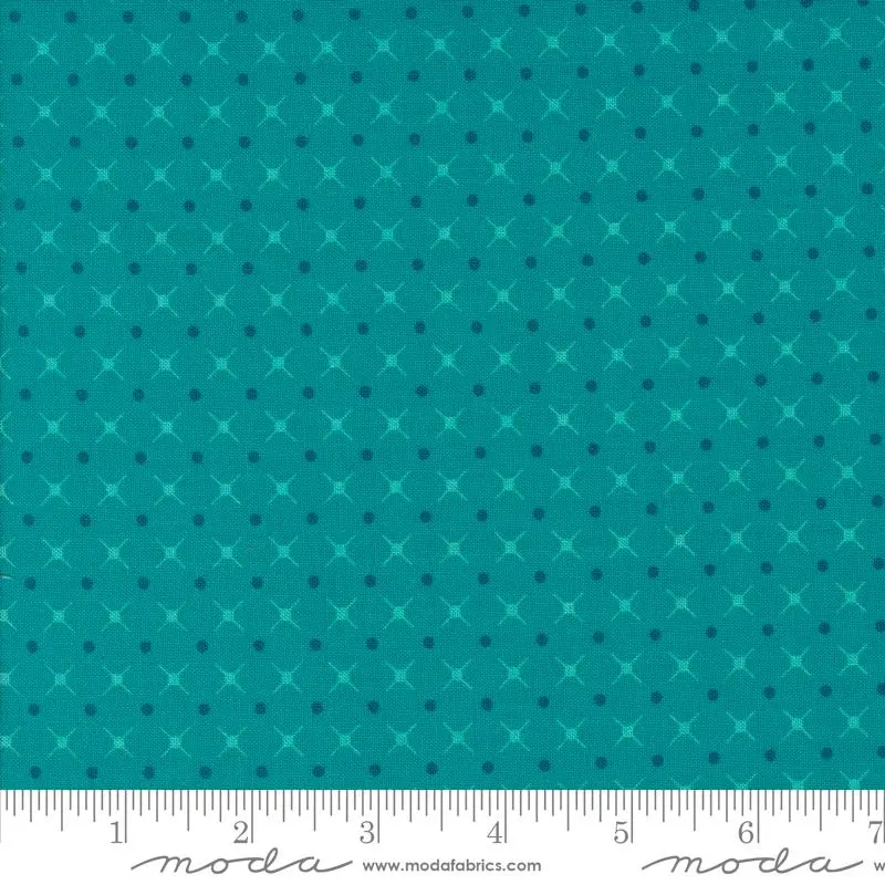 Fabric Moda Turquoise XO Dots Color Crush by the Quarter Yard 10887-16