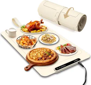 Warming Mat,Electric Warming Tray  Warmer with Adjustable Temperature,Rollable Potable  Heating Mat for ,Versatile Kitchen Gadgets Home Essentials for Buffet Party Gathering