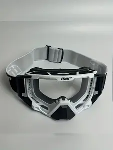 Thor Motorcycle Goggles for Dirt Bike, Anti-Scratch Windproof Atv Riding Eyewear, Colorblock Design, Abs Frame Material, All Seasons Use