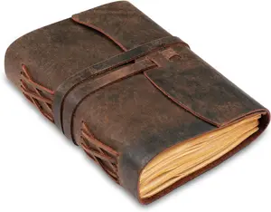 Leather Bound Journal - Dark Brown, 7"X5", 220 Pages - Vintage Blank Paper Diary for Writing, Drawing, Sketchbook, and Travel Notebook - Ideal for Women and Men