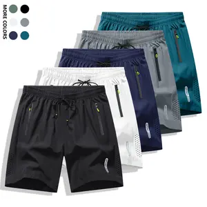 5-Piece men's summer shorts, casual sports, quick-drying breathable shorts, swimming with drawstring and zipper pocket - breathable material, quick-drying comfort - suitable for outdoor activities