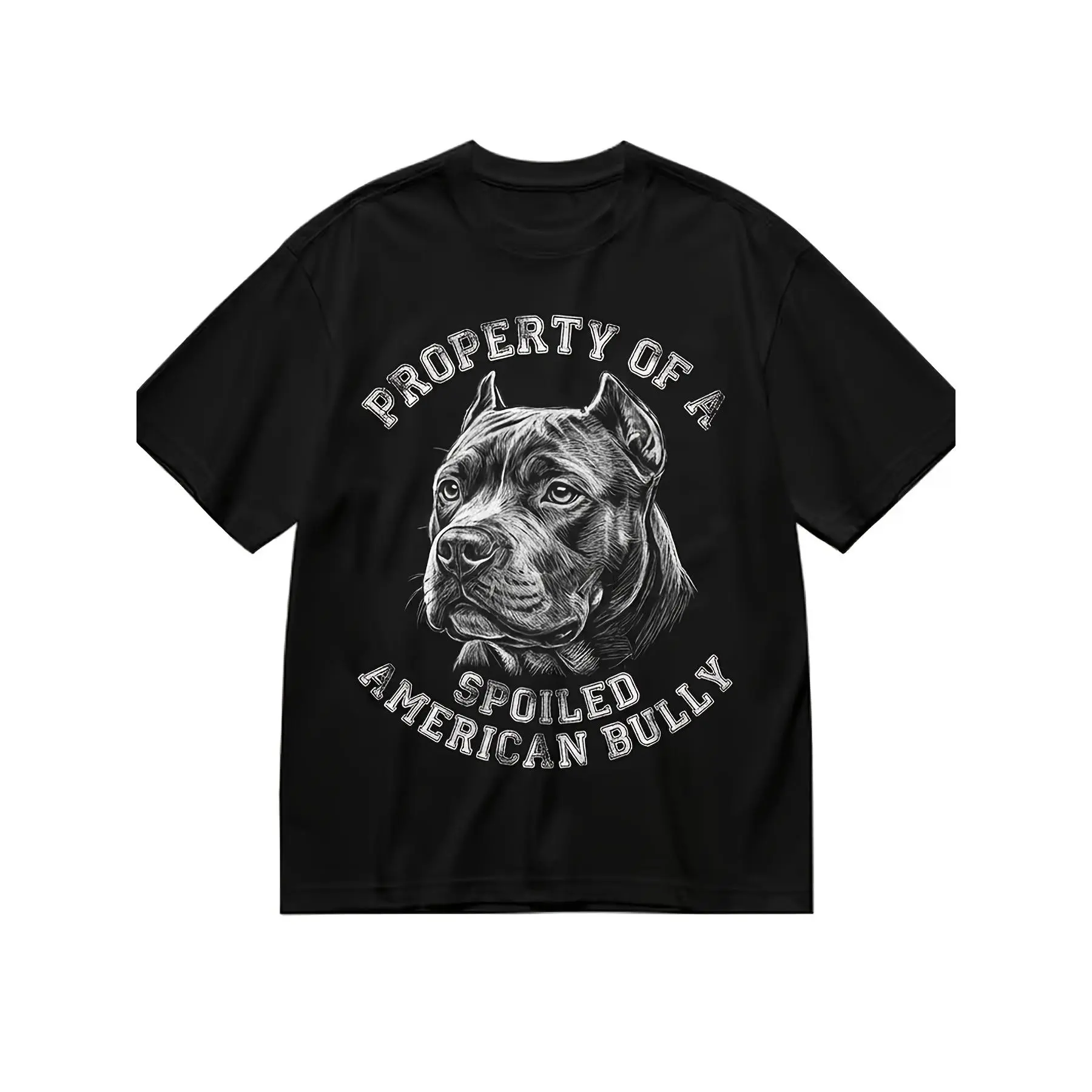 Vintage White Graphic TShirt for Men American Bully Design Casual Daily Wear Perfect for Parties Proudly Declaring Ownership of a Pampered American Bully, PLUS SIZE