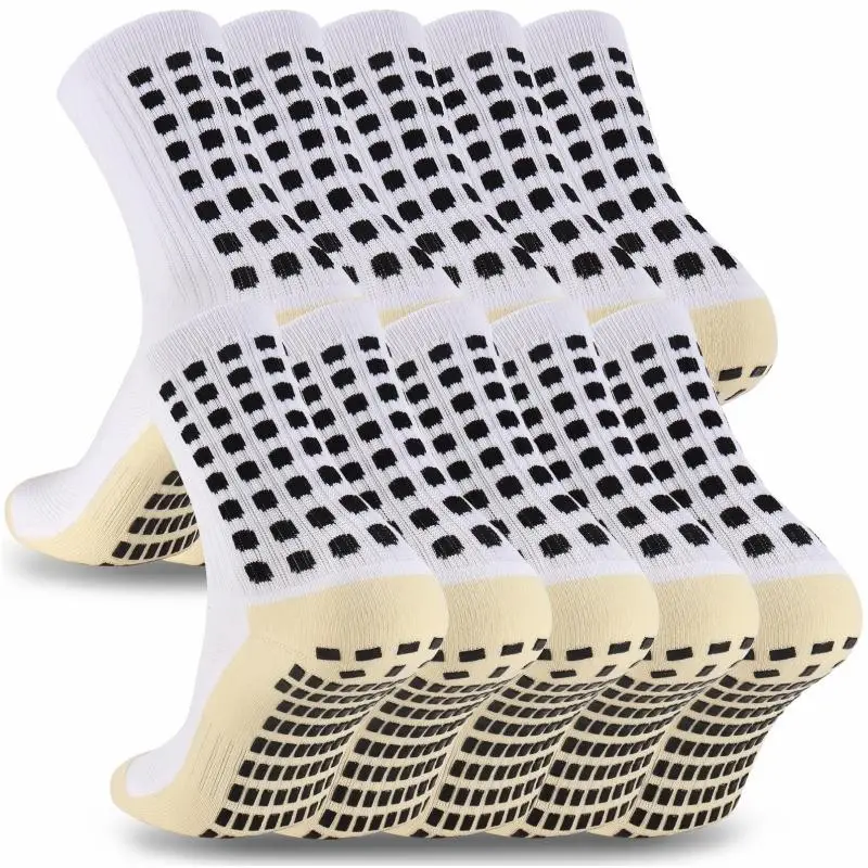 1/3/5/8 Pairs Men’s Soccer Socks Grip Socks Soccer Cushioned Non Slip Grip Sports Football Basketball Socks
