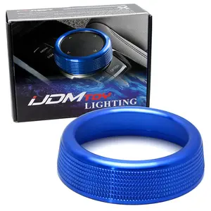 iJDMTOY Blue Aluminum Turner Cover Rings, For BMW 1 2 3 4 5 6 7 Series X3 X4 X5 X6 Center Console 7-Button iDrive Multimedia Controller (Fit All Fxx Chassis Codes)