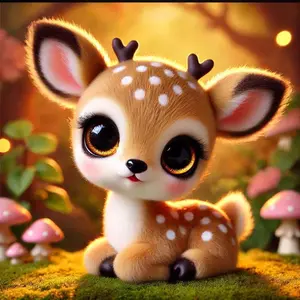 1pcs 5D DIY handmade diamond painting kit, 5D diamond art set, DIY decoration, cute little deer. Diamond painting kit full round drill DIY, mosaic, diamond art, DIY home decoration, Handicraft, suitable for Halloween and Christmas.