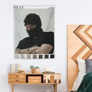 Rapper Tapestry Yeat Rap Hip Hop Music Singer Art Tapestrys (2) Tapestry Decorative Painting Wall Art Living Room Tapestries